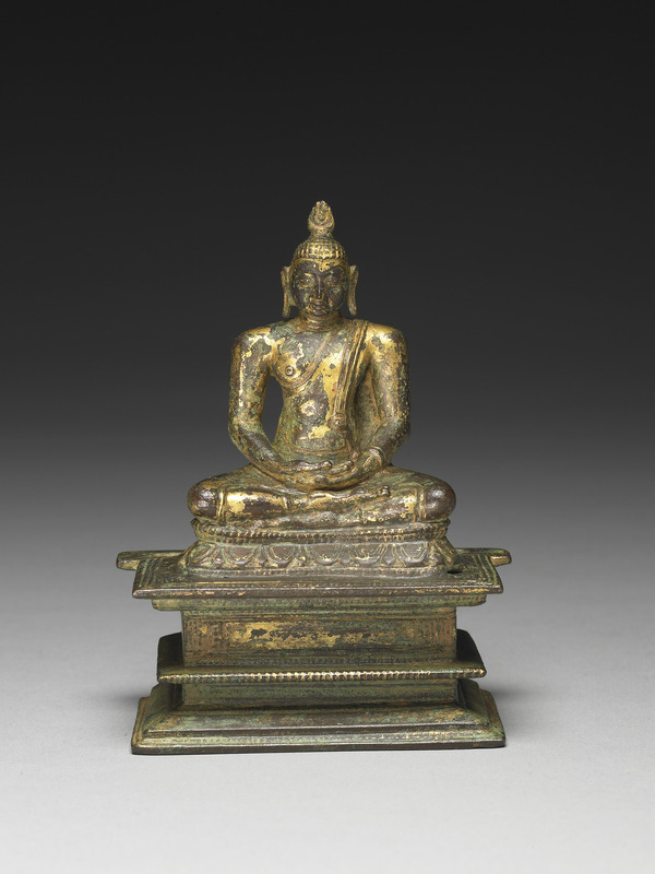 斯里蘭卡 分裂王國時期 十四~十五世紀 銅鎏金釋迦佛坐像