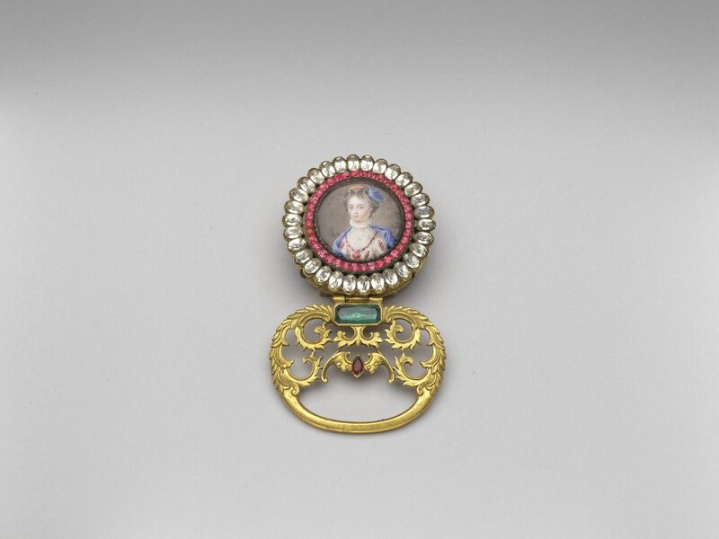 西洋銅鍍金鑲畫琺瑯人物帶頭