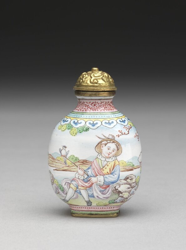 銅胎畫琺瑯西洋人物圖鼻煙壺