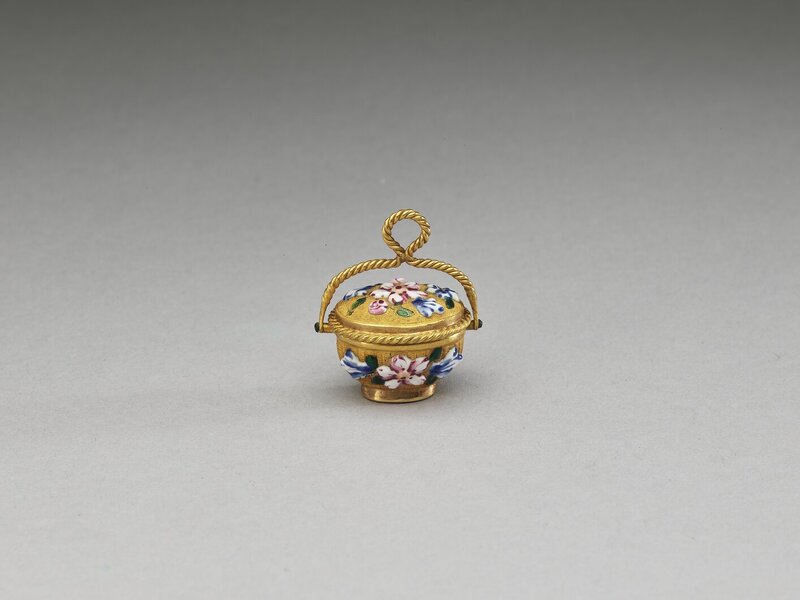 西洋琺瑯鍍金帶蓋提籃