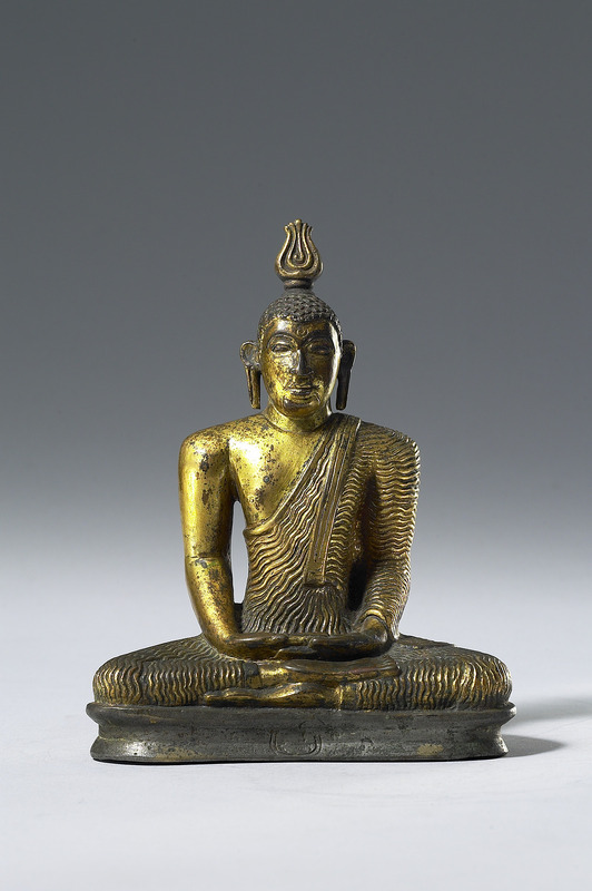 青銅鎏金嵌銀釋迦牟尼佛趺坐像