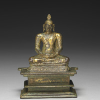 06斯里蘭卡 分裂王國時期 十四~十五世紀 銅鎏金釋迦佛坐像.jpg